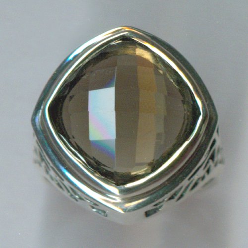 Sterling silver smoky topaz ring