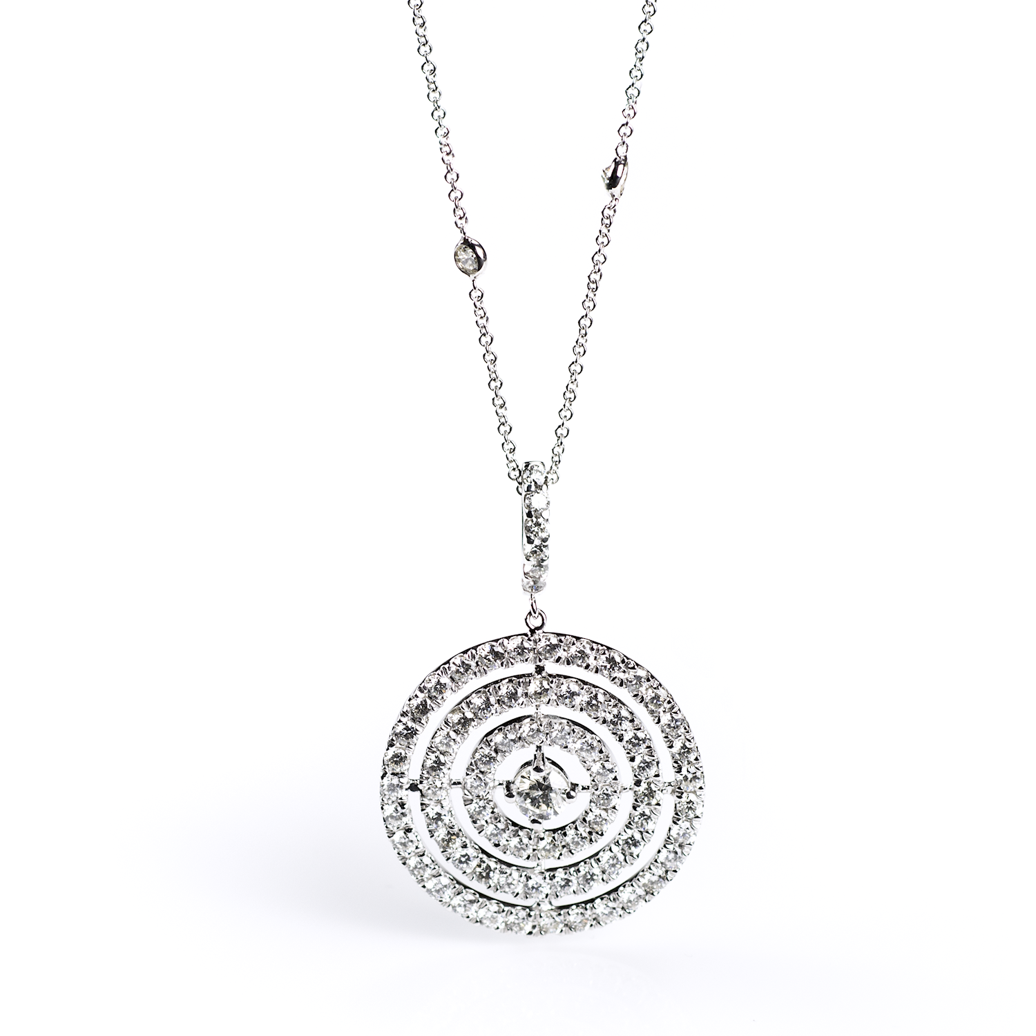 WHITE GOLD DIAMOND PENDANT NECKLACE Argo Lehne Jewelers