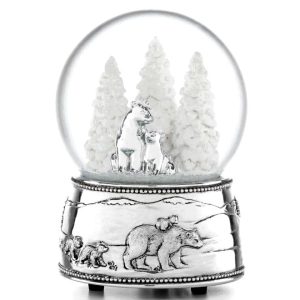 NORTH POLE BOUND POLAR BEARS SNOW GLOBE