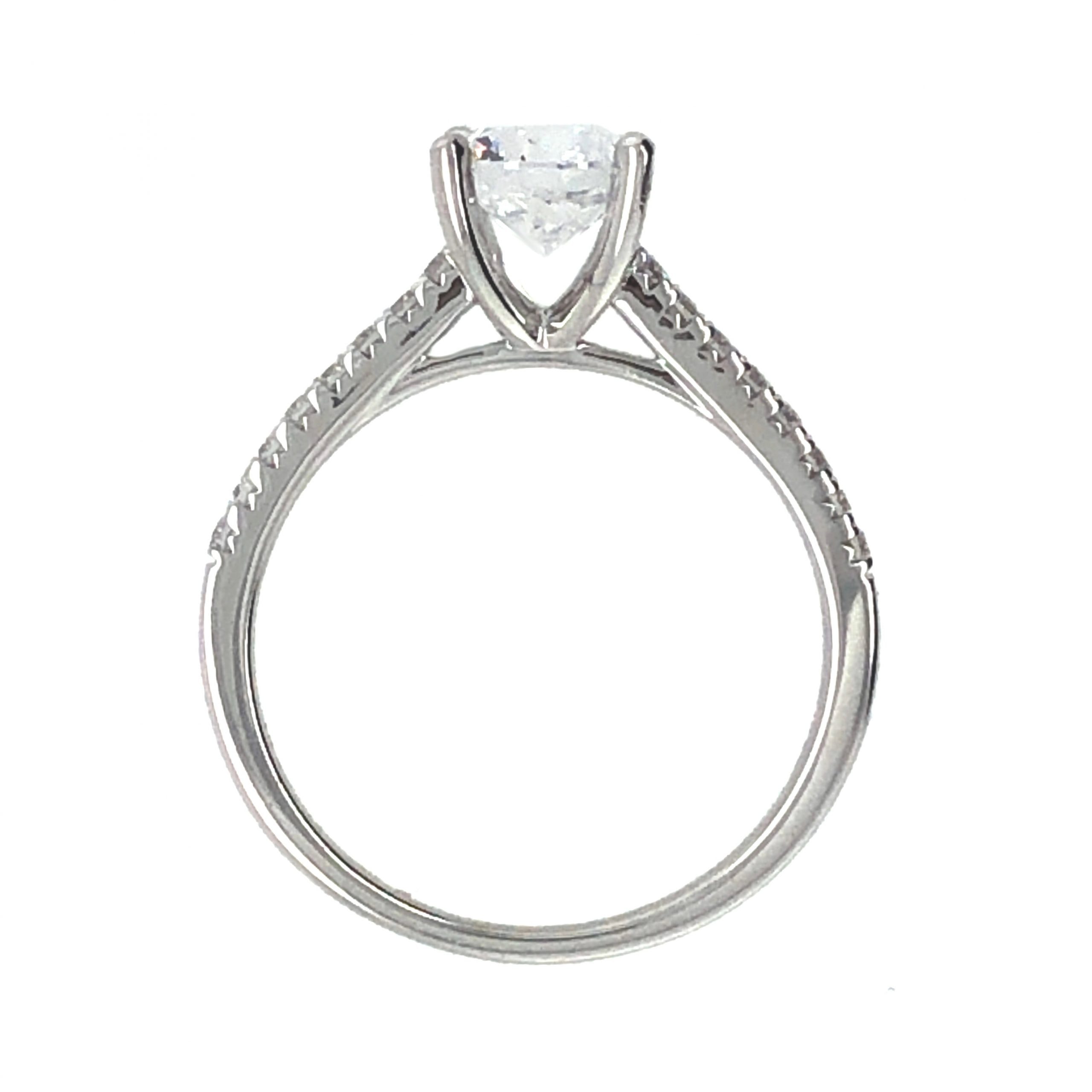 WHITE GOLD DIAMOND RING MOUNTING FOR ROUND CENTER - thumbnail 3