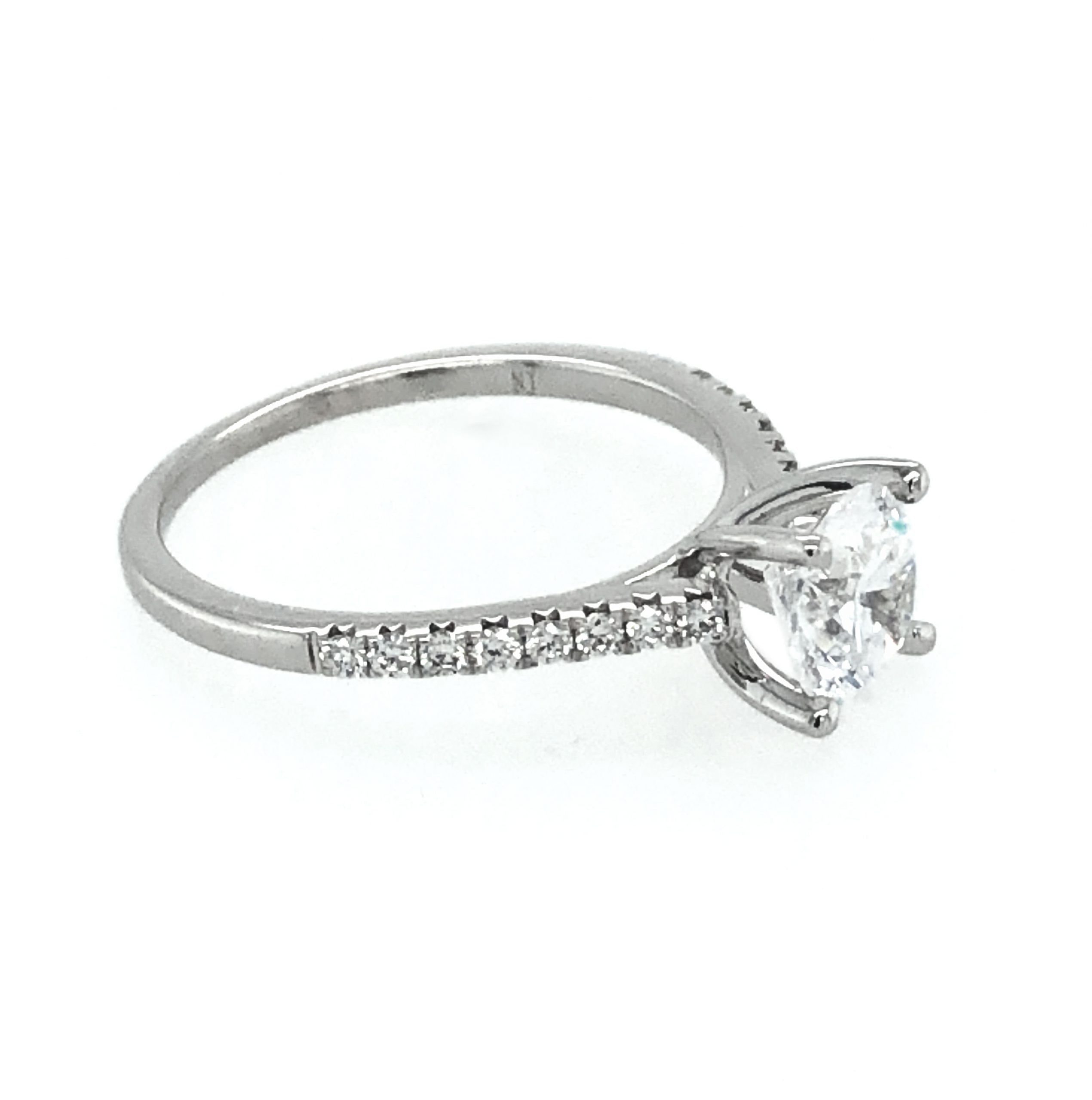 WHITE GOLD DIAMOND RING MOUNTING FOR ROUND CENTER - thumbnail 2