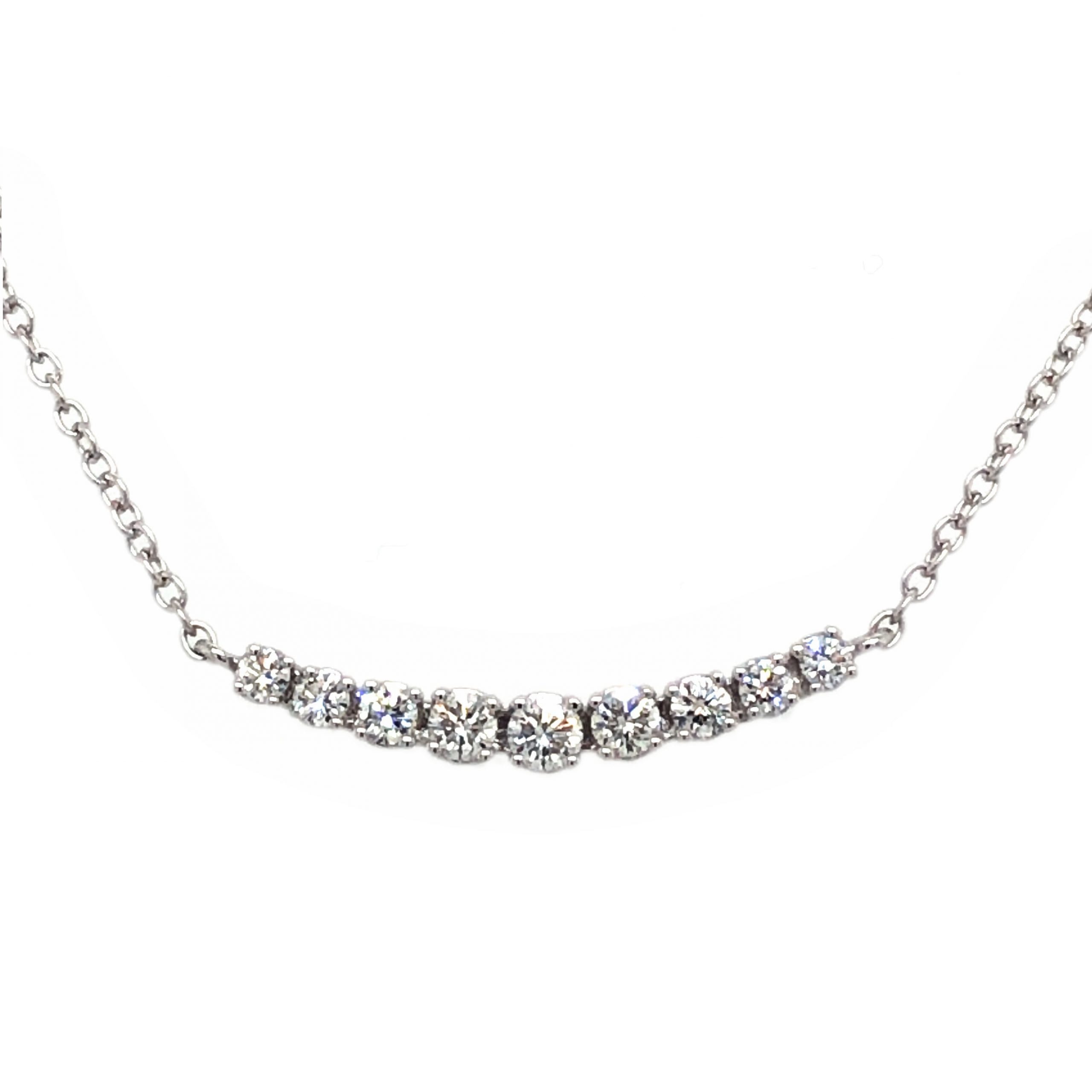 WHITE GOLD DIAMOND BAR NECKLACE Argo & Lehne Jewelers