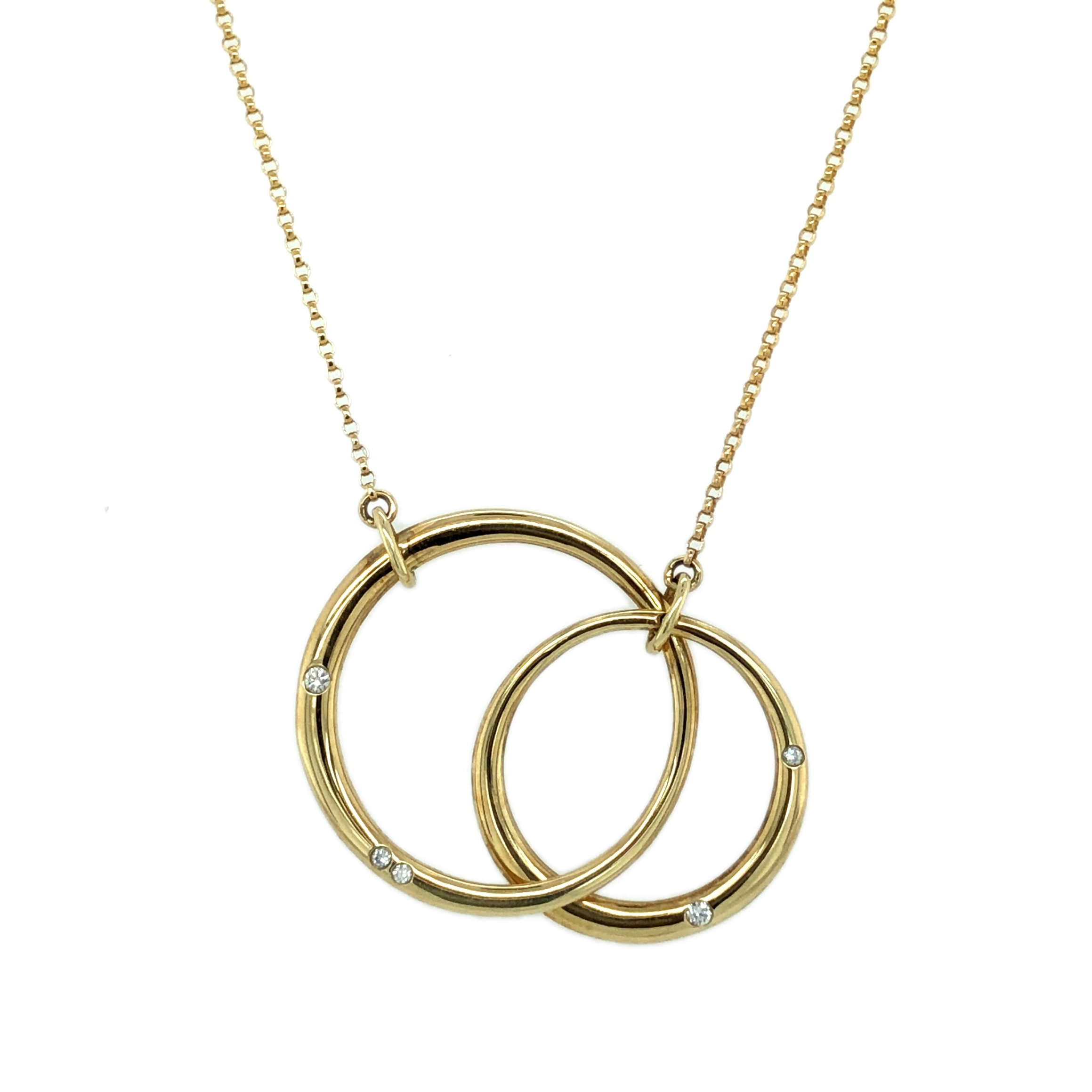 YELLOW GOLD DIAMOND CIRCLES PENDANT - Argo & Lehne Jewelers