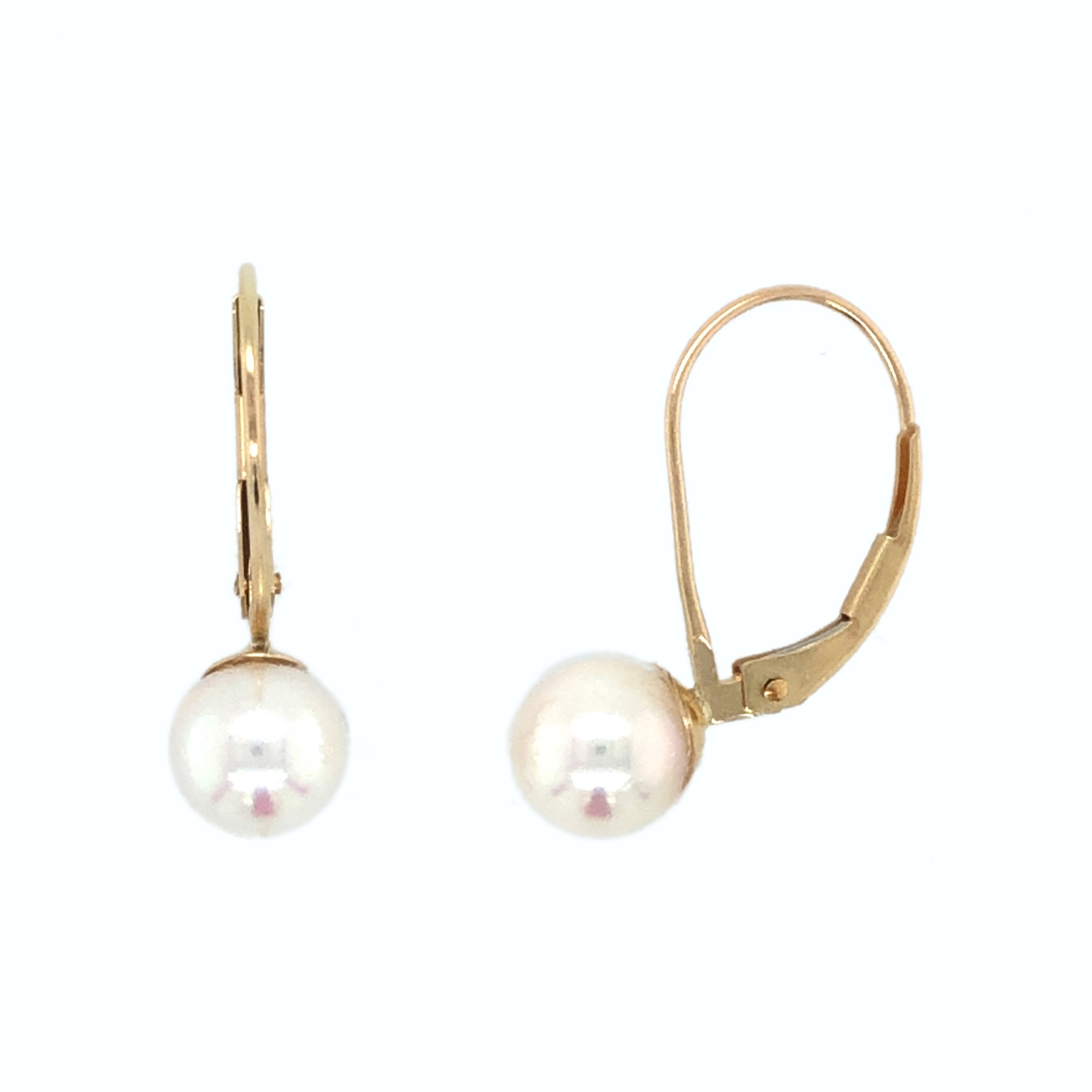 YELLOW GOLD CULTURED PEARL EARRINGS - Argo & Lehne Jewelers