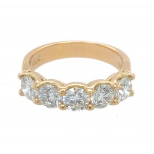 YELLOW GOLD 5 DIAMOND WEDDING RING