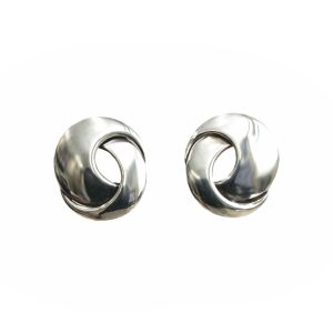 STERLING SILVER OVERLAPPING CIRCLES EARRINGS