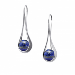 STERLING SILVER LAPIS DANGLE EARRINGS