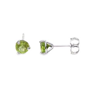 WHITE GOLD PERIDOT STUD EARRINGS