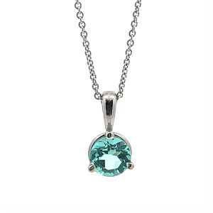 WHITE GOLD BLUE TOPAZ PENDANT