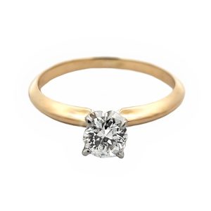 YELLOW GOLD DIAMOND SOLITAIRE RING