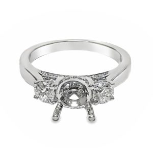 WHITE GOLD DIAMOND ENGAGEMENT-STYLE RING MOUNTING