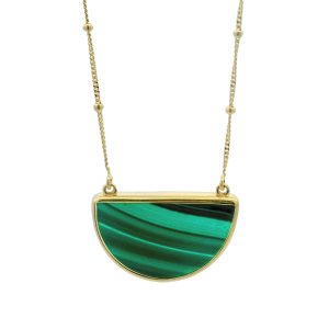 YELLOW GOLD MALACHITE NECKLACE