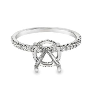 WHITE GOLD DIAMOND ENGAGEMENT STYLE RING MOUNTING