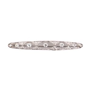 PLATINUM ART DECO VINTAGE FILIGREE DIAMOND BAR PIN