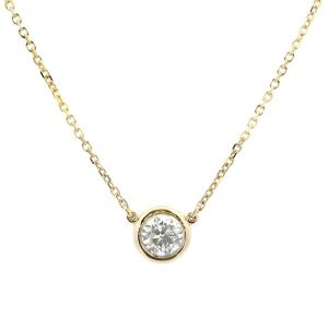 YELLOW GOLD DIAMOND SOLITAIRE NECKLACE
