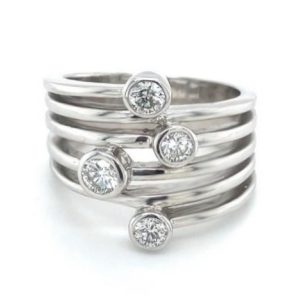 14K WHITE GOLD 5 TIER DIAMOND RING