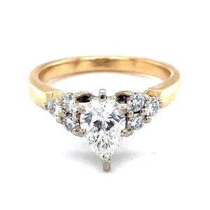 14K YELLOW GOLD DIAMOND ENGAGEMENT STYLE RING