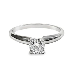 PLATINUM & 18K WHITE GOLD DIAMOND SOLITAIRE ENGAGEMENT STYLE RING