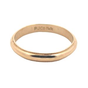 14K YELLOW GOLD MILLGRAINED WEDDING RING