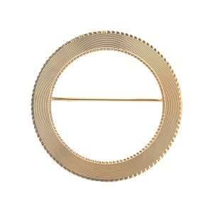 14K YELLOW GOLD TEXTURED CIRCLE PIN