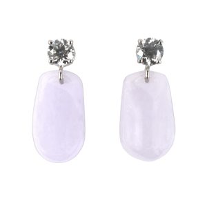 PLATINUM VINTAGE DIAMOND & JADEITE DROP EARRINGS