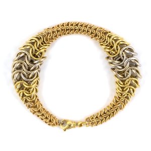 18K TRI-COLOR GOLD VINTAGE WOVEN WIRE BRACELET