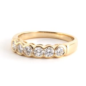 14K YELLOW GOLD VINTAGE DIAMOND WEDDING RING