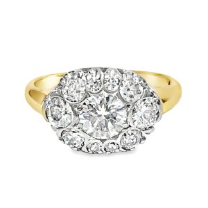 PLATINUM/YELLOW GOLD VINTAGE DIAMOND RING