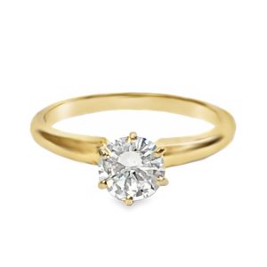 14K YELLOW GOLD DIAMOND SOLITAIRE RING
