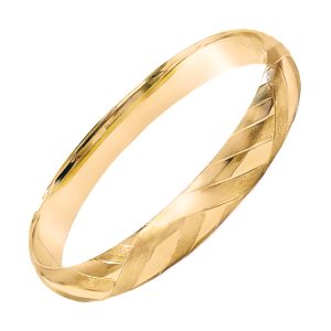 14K YELLOW GOLD HINGED BANGLE BRACELET