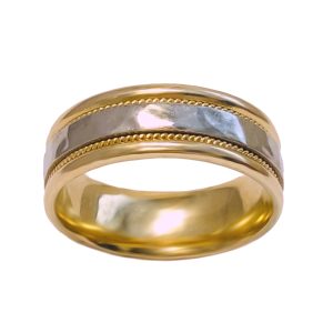 14K YELLOW & WHITE GOLD WEDDING RING