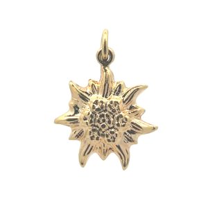 14K YELLOW GOLD VINTAGE SUNFLOWER CHARM/PENDANT