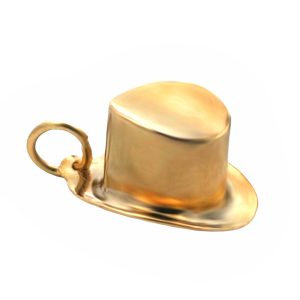 14K YELLOW GOLD VINTAGE TOP HAT CHARM/PENDANT