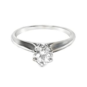 14K WHITE GOLD DIAMOND SOLITAIRE ENGAGEMENT STYLE RING