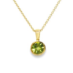 14K YELLOW GOLD PERIDOT PENDANT