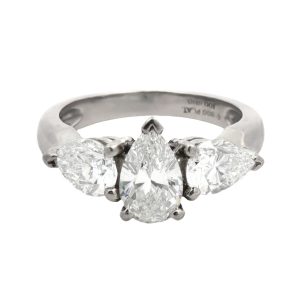 PLATINUM PEAR SHAPED DIAMOND ENGAGEMENT STYLE RING