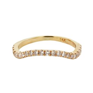 14K YELLOW GOLD DIAMOND CONTOURED RING