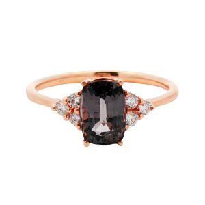 14K ROSE GOLD SPINEL & DIAMOND RING