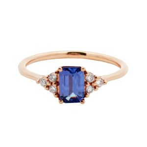 14K ROSE GOLD TANZANITE DIAMOND RING
