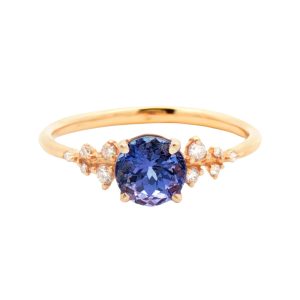 14K YELLOW GOLD TANZANITE DIAMOND RING