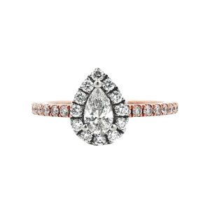 14K ROSE & WHITE GOLD DIAMOND ENGAGMENT STYLE RING