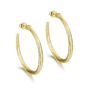 18K YELLOW GOLD PLATED SNAKE HOOP EARRINGS