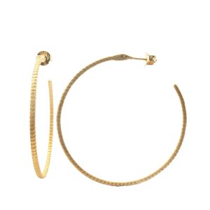 18K YELLOW GOLD PLATED SNAKE HOOP EARRINGS