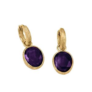 18K YELLOW GOLD PLATED AMETHYST DROP EARRINGS