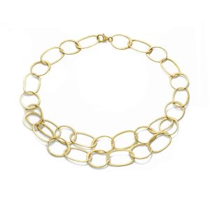 18K YELLOW GOLD PLATED LARGE OVAL LINK NECKLACE