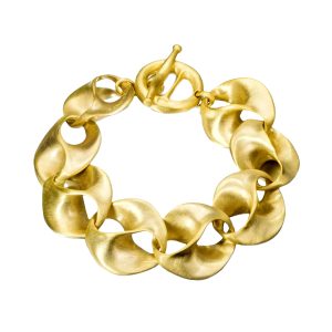 18K YELLOW GOLD PLATED TWISTED LINK BRACELET
