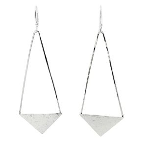 STERLING SILVER TRIANGLE DANGLE EARRINGS