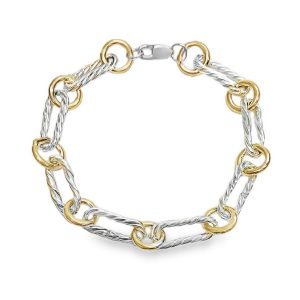 STERLING SILVER & GOLD FILLED LINK BRACELET
