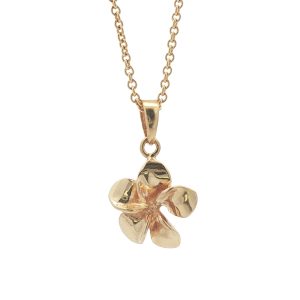 14K YELLOW GOLD FLOWER PENDANT
