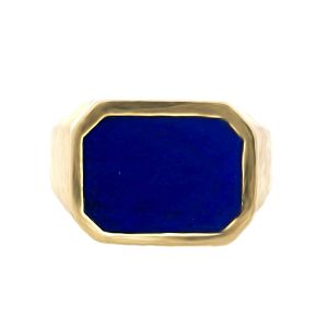 18K YELLOW GOLD LAPIS RING